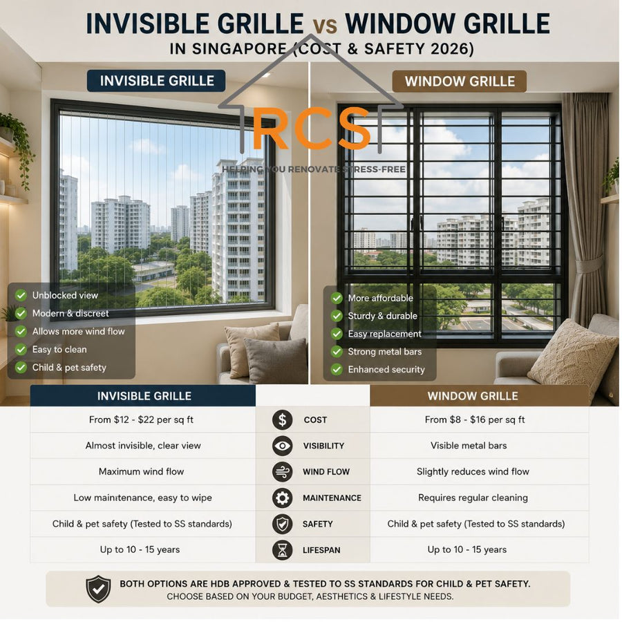 Invisible Grille vs Window Grille in Singapore