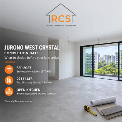 Jurong West Crystal Completion Date: Sep 2027 + Reno Cost