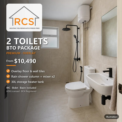 2 Toilets BTO Package - Premium (Overlay)
