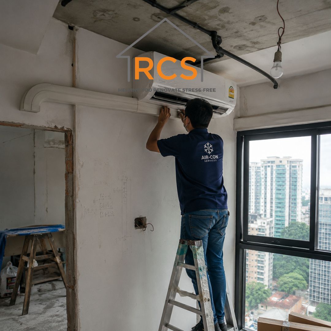 Aircon Installation & Trunking During HDB