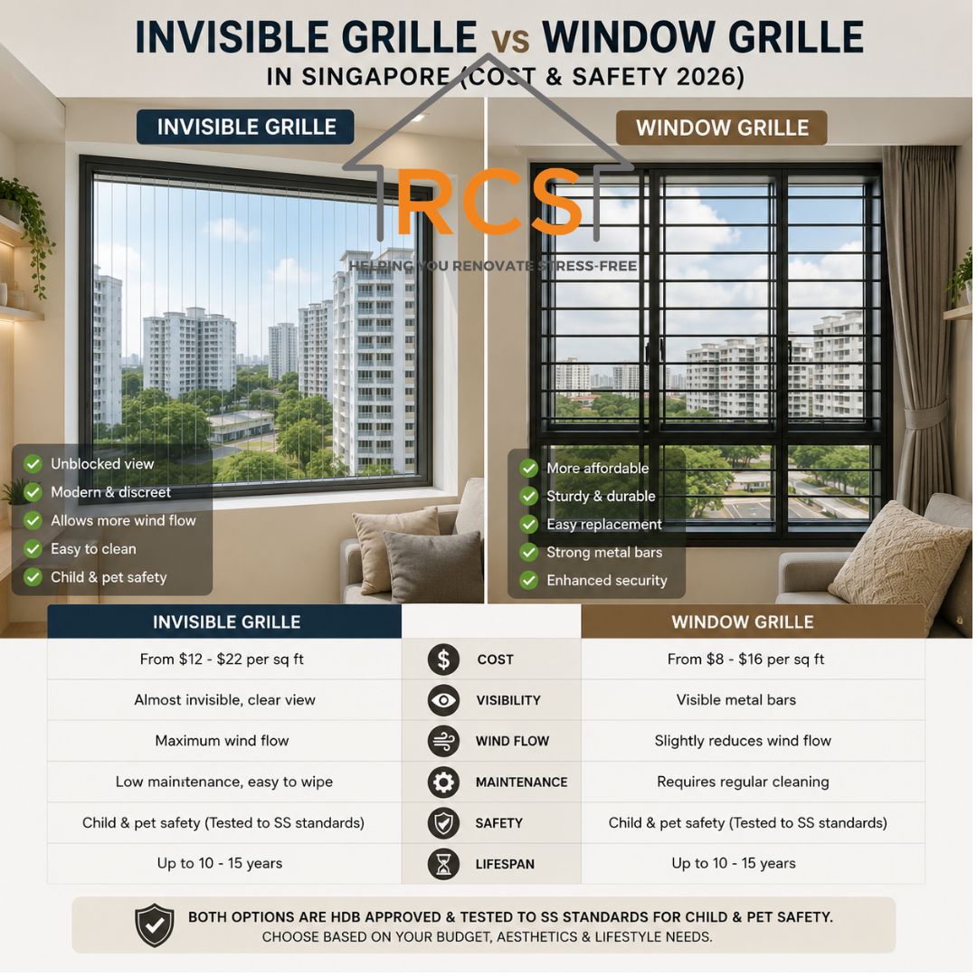 Invisible Grille vs Window Grille in Singapore