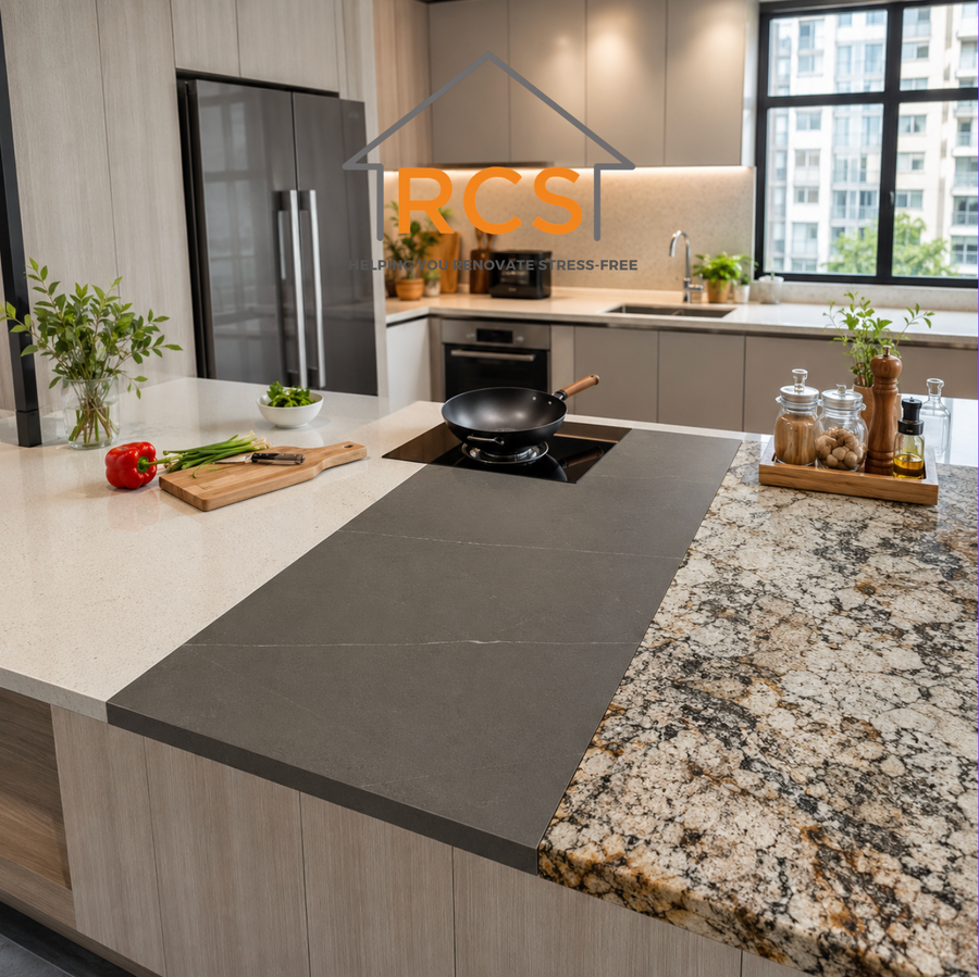 Quartz vs Sintered Stone vs Granite Countertop Singapore 