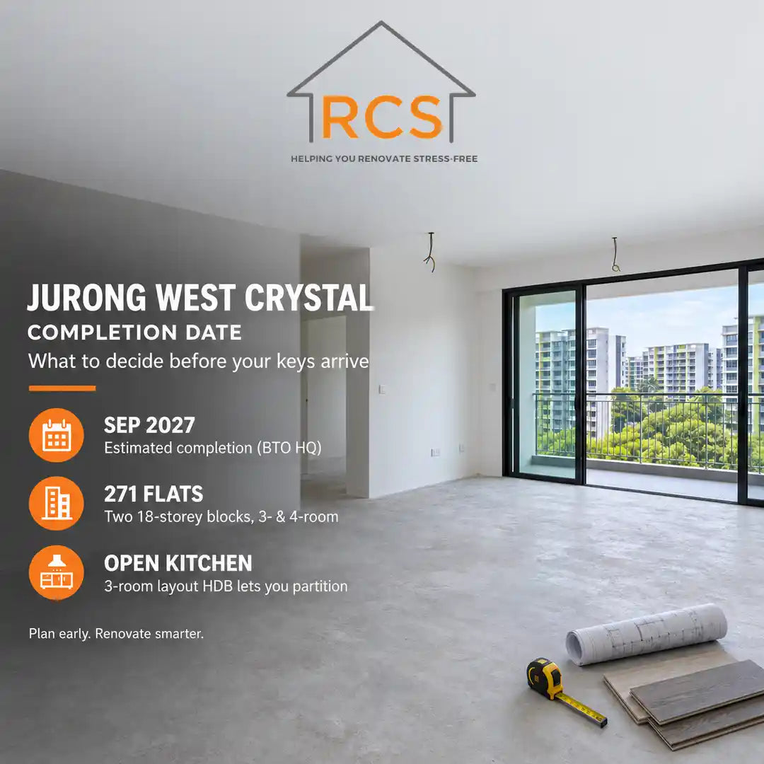 Jurong West Crystal completion date September 2027: two 18-storey Jurong West BTO blocks, illustration