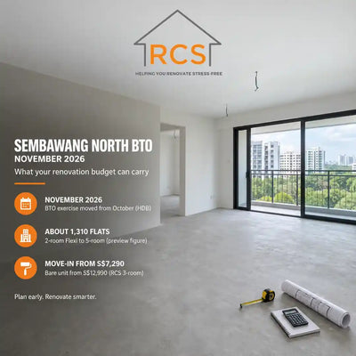 Sembawang North BTO November 2026: Reno From S$7,290