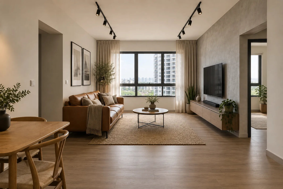3-room BTO living room after renovation